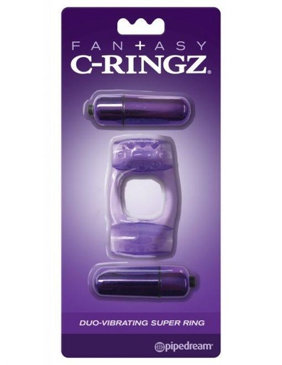 JUGUETES - FANTASY C-RINGZ DUO VIBRATING SUPER RING PURPLE