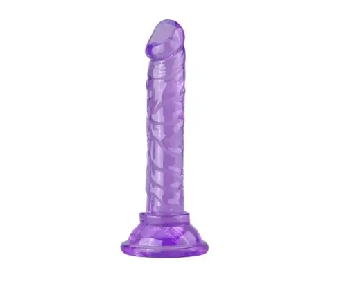 JUGUETES - DILDO CONSOLADOR MORADO Suave Con Ventosa 14.5*2.5cm 